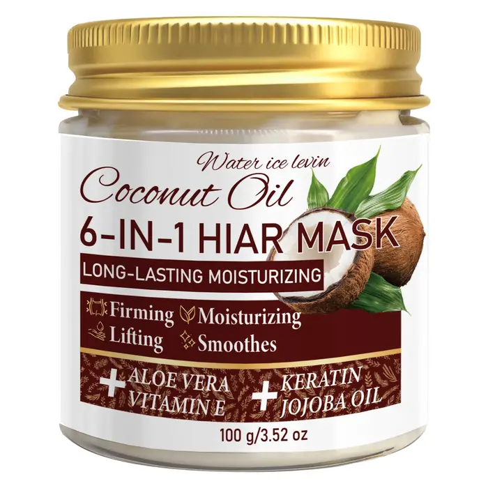 Masque capillaire à la noix de coco 6-en-1 avec kératine et huile de jojoba
