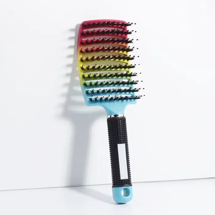 Brosse à cheveux démêlante en poils et Nylon pour femmes, peigne de Massage humide, outils de coiffu