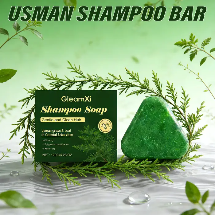 Usman shampooing barre extrait de plante à base de plantes rafraîchissant contrôle de l'huile propre et traitement des