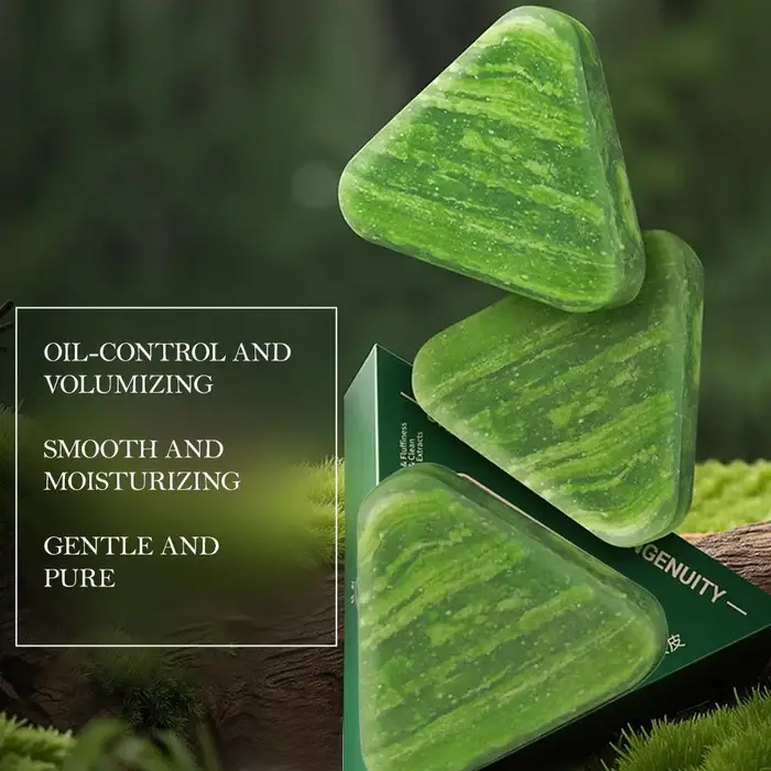 Usman herbe shampooing savon feuille de cyprès Polygonatum extrait de plante à base de plantes rafraîchissant propre huile contrôle et démangeaisons 120g