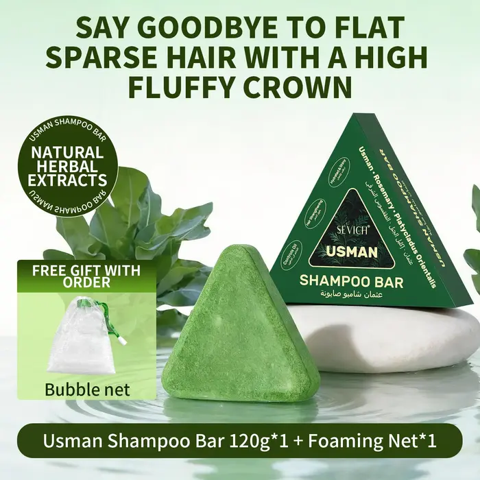 Savon Shampooing Naturel aux Herbes Usman Grass Fait Main – Soin Capillaire Nourrissant