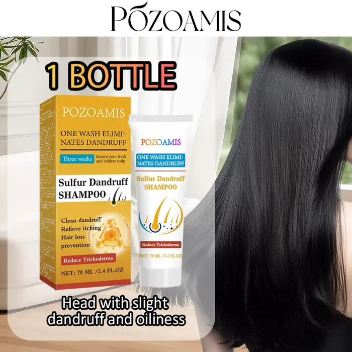 Shampoo antipelliculaire au soufre, anti-démangeaisons, contrôle du sébum, nettoyage en profondeur, 