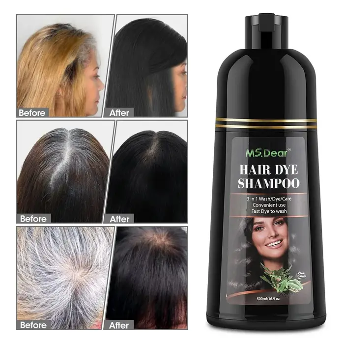 Shampoing Colorant et Crème Organique pour Homme et Femme, Couverture Permanente, Disponible en Blan
