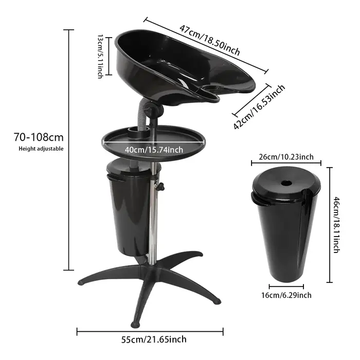Filles à shampoing portable réglable recommandé, évier de coiffeur, bassin de lavage mobile pour che
