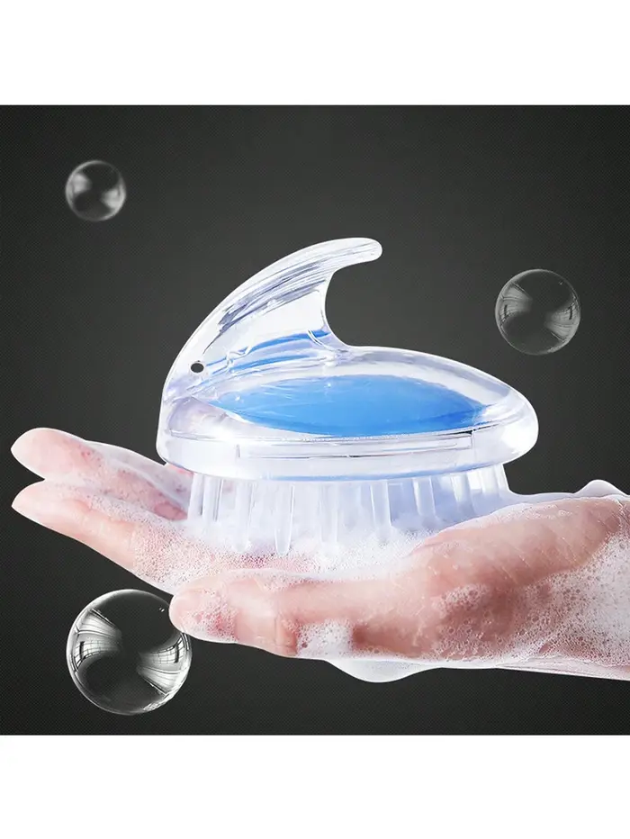 Brosse à shampoing transparente en cristal
