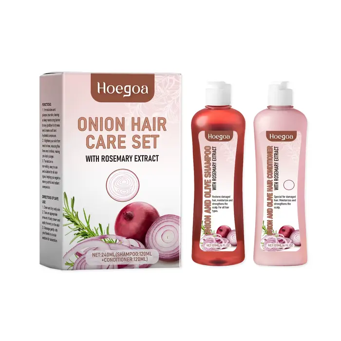 Ensemble de shampooing à l'oignon et au romarin - Ensemble de soins capillaires nourrissants et répa