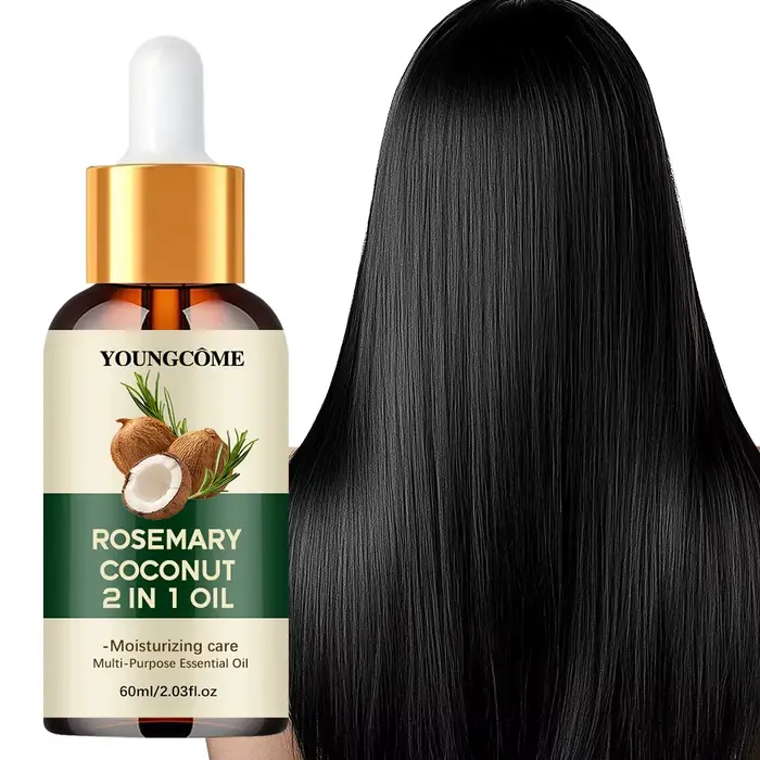 Huile essentielle de romarin et d'huile de noix de coco pour améliorer la perte de cheveux et nourrir