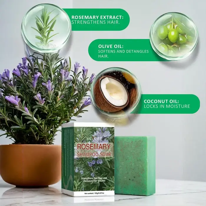 Savon shampoing à l'huile essentielle de romarin 100g