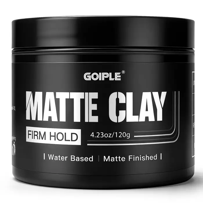 Crème coiffante mate pour hommes, tenue ferme, ajoute du volume, fini mat naturel, rehausse la textu