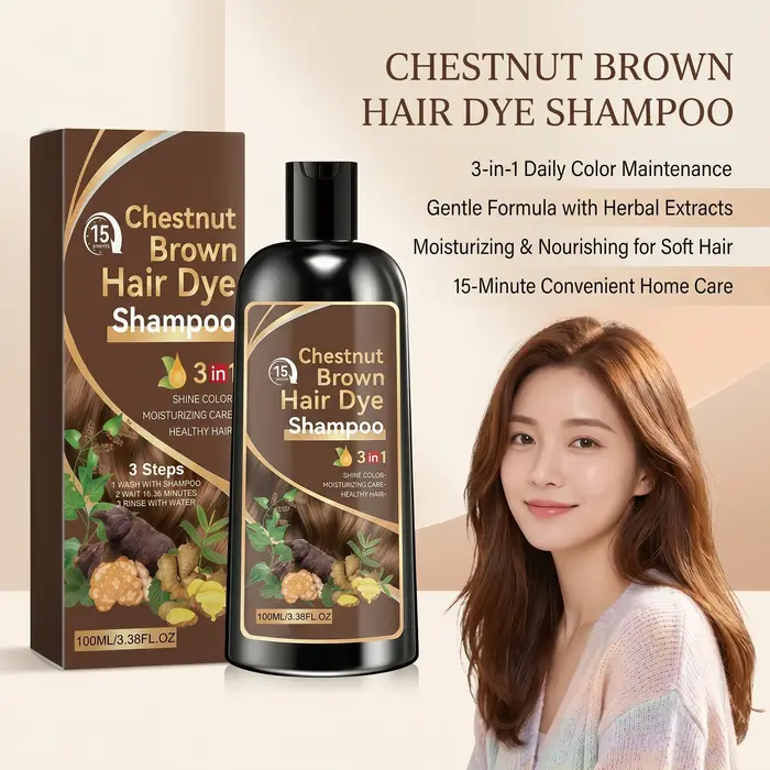 Shampoo colorant capillaire naturel à base de plantes