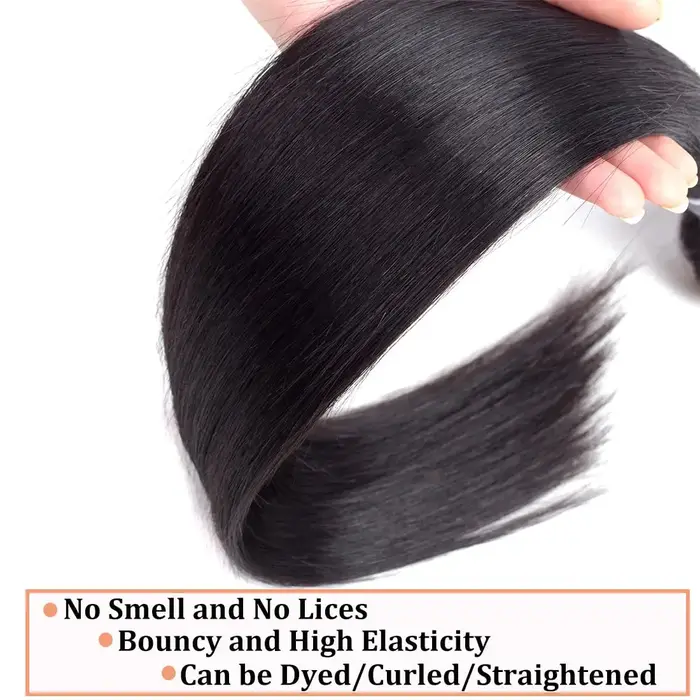 Extensions de cheveux humains lisses 12A, 28, 30, 32 pouces, cheveux bruts Remy noirs, 3 ou 4 paquet
