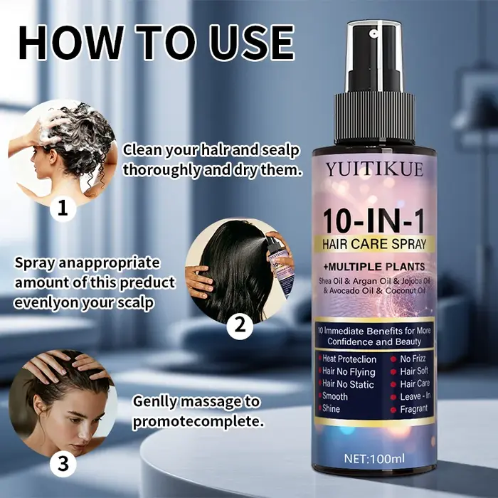 YUITIKUE Spray capillaire 10-en-1