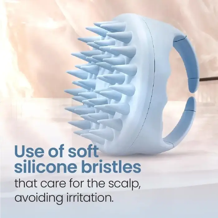 Brosse de massage du cuir chevelu en silicone pour shampoing