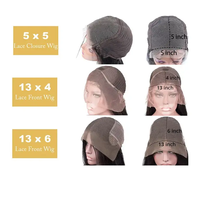 Perruque Lace Closure Wig Body Wave Naturelle, Cheveux Humains, 5x5, 13x4, 13x6, Bon Marché, 100%, p