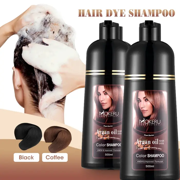 Mokeru-Shampoing à l'huile d'argan à coloration rapide naturelle