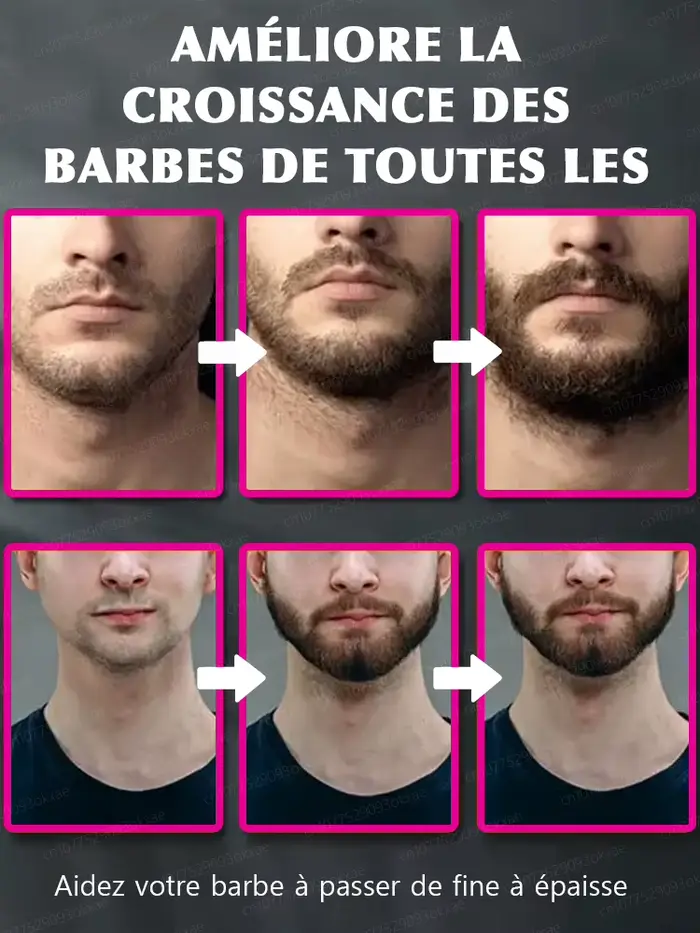 Essence de croissance de la barbe. Elle aide votre