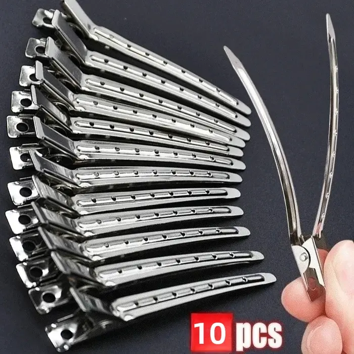 Pinces de soins capillaires pour femmes, pinces de séparation en métal et acier pour coiffure, barbier, coupe de cheveux, outils de coiffure, racine de cheveux, épingle à cheveux moelleuse