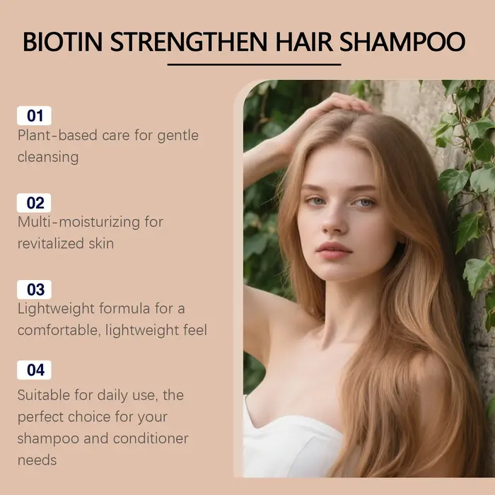 Shampoo à la biotine pour renforcer la croissance des cheveux