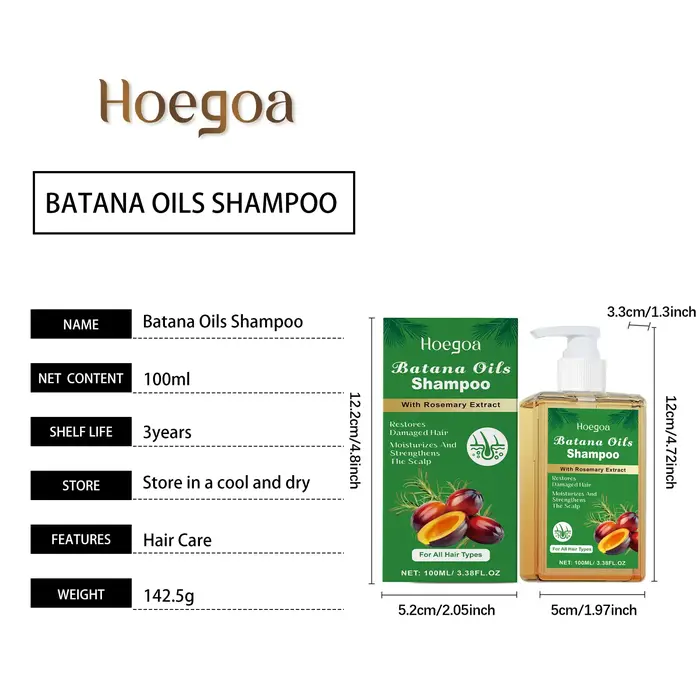 HOEGOA Batana huiles shampooing soin du cuir chevelu complet garder un lustre sain favorise la croissance des cheveux