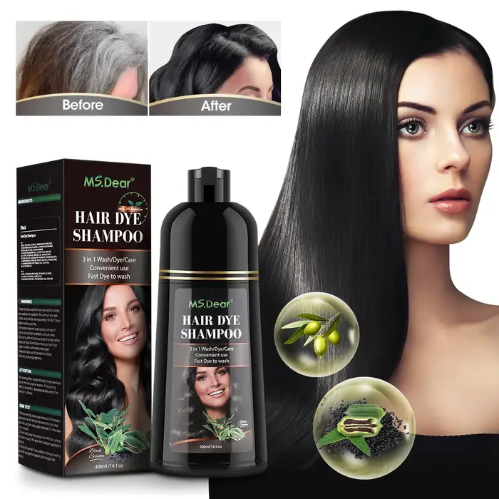 Shampooing colorant pour cheveux à base de plantes naturelles, embaurapide, café noir, hydratant en 