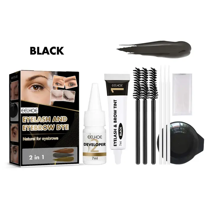 Eelhoe 2 en 1 ensemble de teinture de cils à sourcils Lastin nourrissant soin des yeux maquillage le
