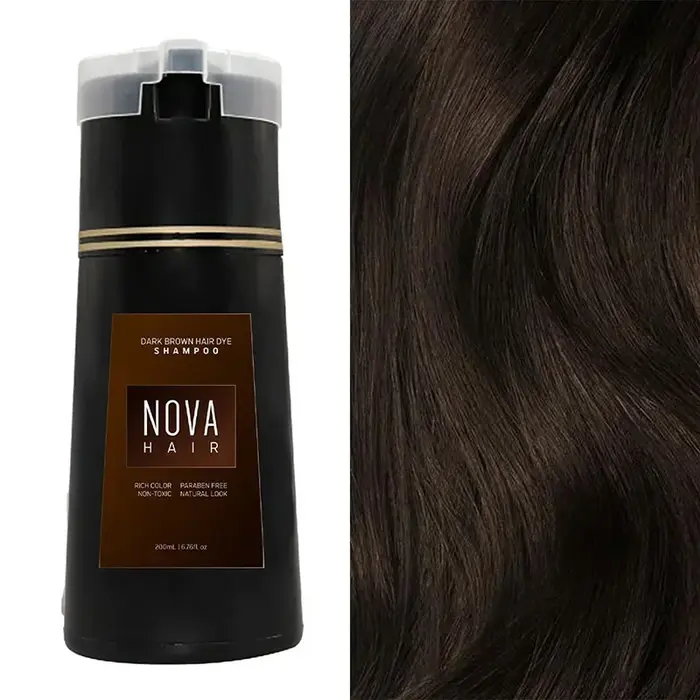 Nova – shampoing 3 en 1 pour hommes et femmes, teinture instantanée, contrôle du sébum moelleux, pro