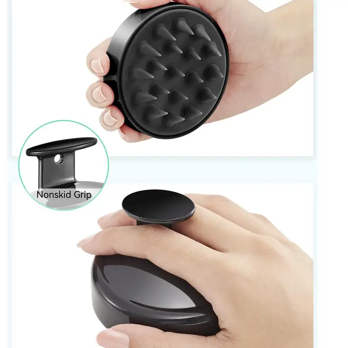 Brosse de massage du cuir chevelu en silicone souple pour le lavage des cheveux