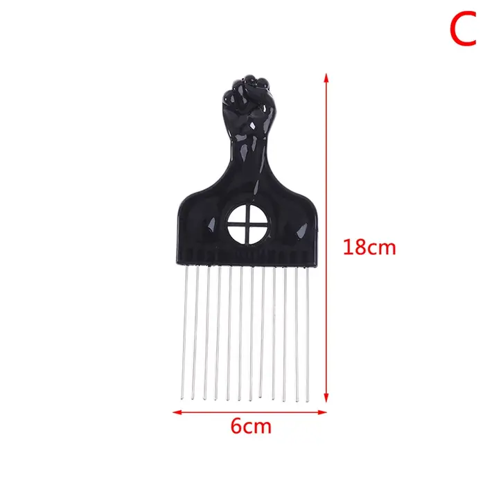 Peigne en métal Afro à poing noir, brosse à cheveux africaine, outil de coiffure pour Salon de coiff