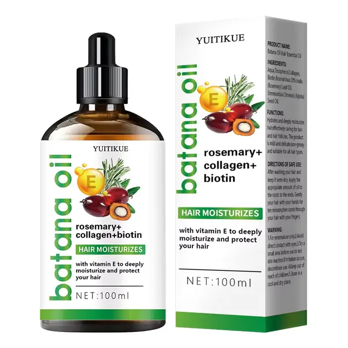 Huile essentielle pour cheveux YUITIKUE Batana | Avec romarin, collagène, biotine et vitamine E po