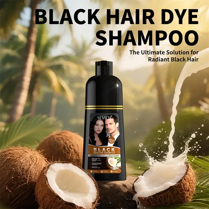 SEVICH Aloes noir cheveux colorant shampooing 500ml bricolage à base de plantes coloration