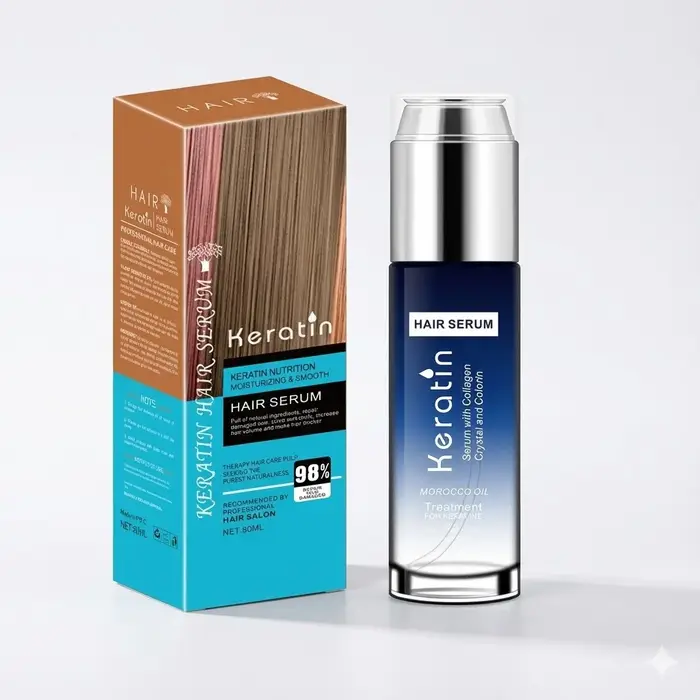 Sérum capillaire à la kératine pour la réparation des cheveux secs et endommagés