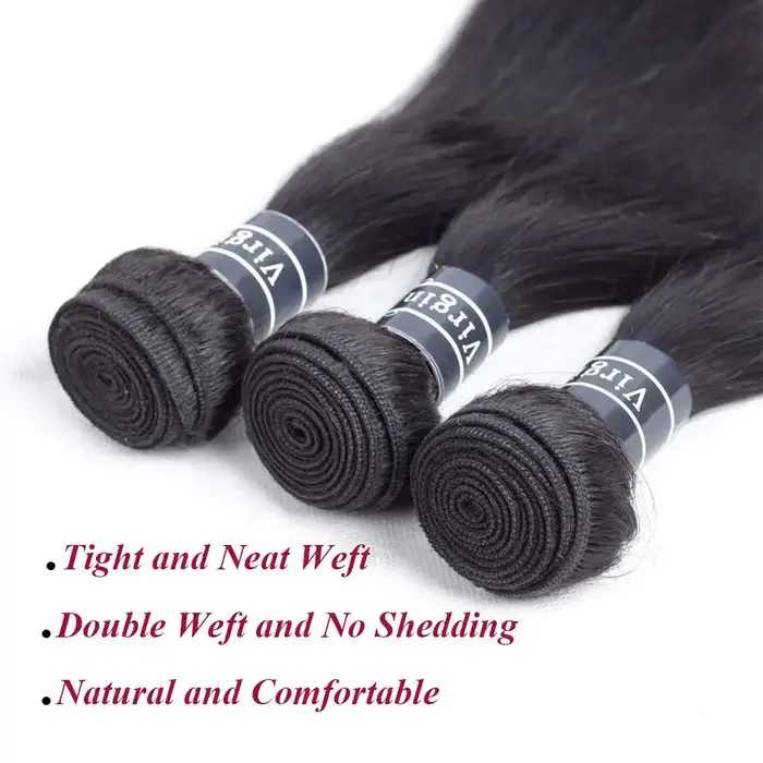 Extensions de cheveux humains lisses 12A, 28, 30, 32 pouces, cheveux bruts Remy noirs, 3 ou 4 paquet
