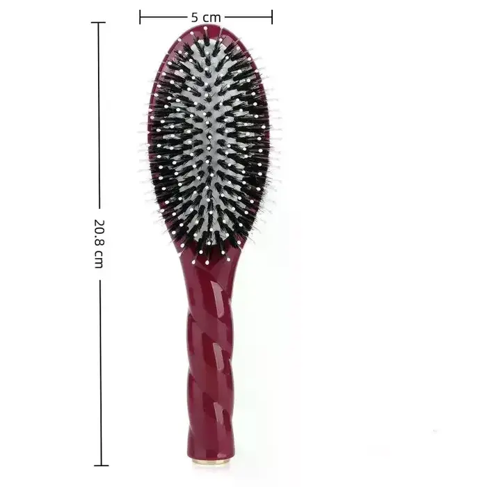 1 pièce Brosse à cheveux démêlante en poils de sanglier avec picots massants pour le cuir chevelu, réduit la casse, pour tous types de cheveux