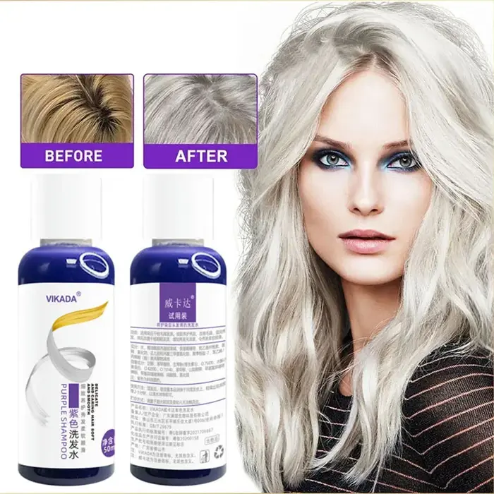 Shampoing de teinture pour cheveux violets, pour blonds, pour couvrir les cheveux gris, Non irritant