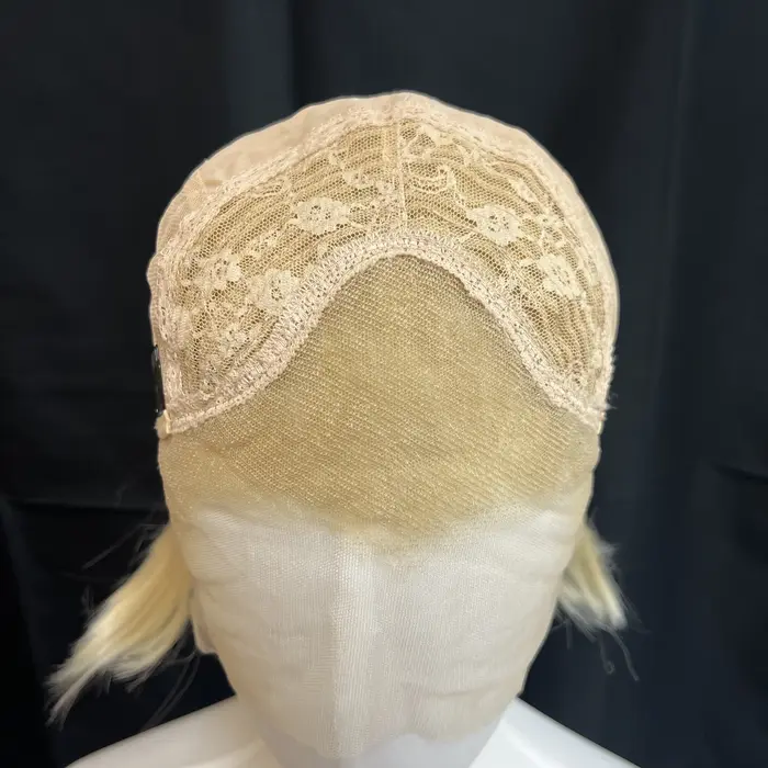 Ashely – perruque Lace Front Wig synthétique Blonde courte, 13x4, naissance des cheveux naturelle, F