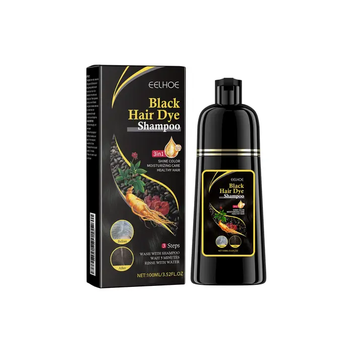 EELHOE shampooing de teinture capillaire à base de plantes naturelles pour la perte de cheveux hydra
