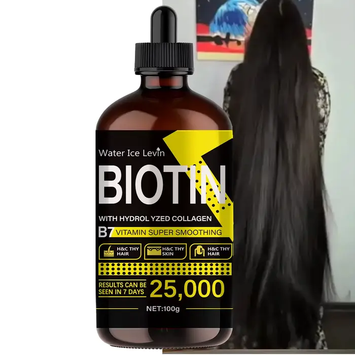 Huile capillaire à la biotine - Vitamines liquides pures pour les soins des cheveux