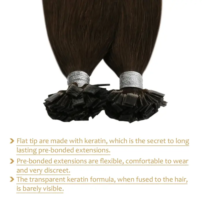 Ugeat Extensions de cheveux à pointe plate