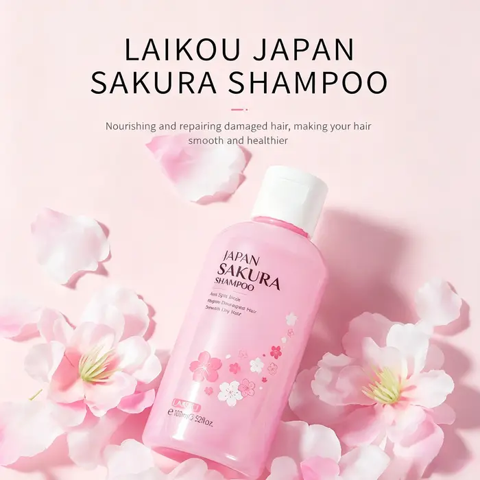 Shampooing/après-shampoing LAIKOU Japan Sakura pour réparer les cheveux abîmés
