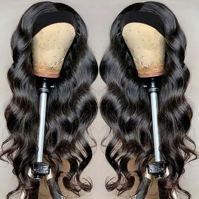 30 40 pouces bandeau perruque cheveux humains vague de corps perruque 200% densité Remy perruques de