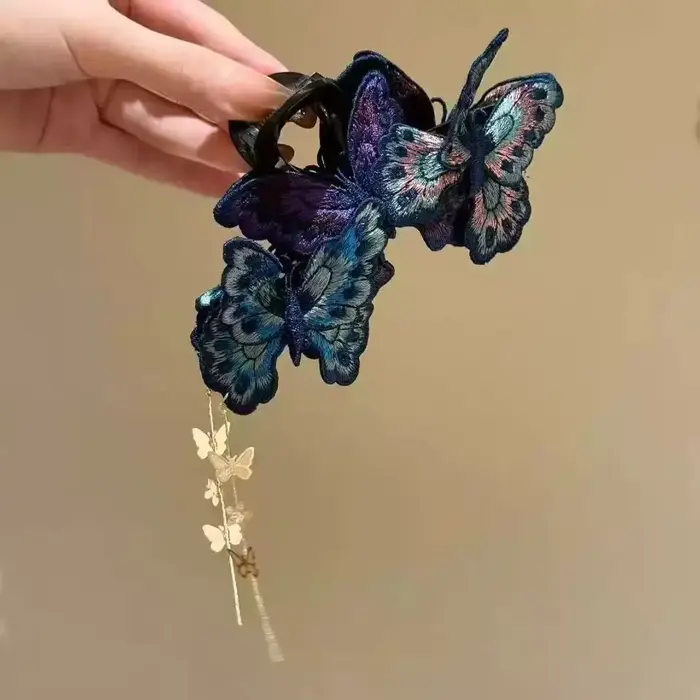Pinces à cheveux papillon tricotées de Style chinois pour femmes