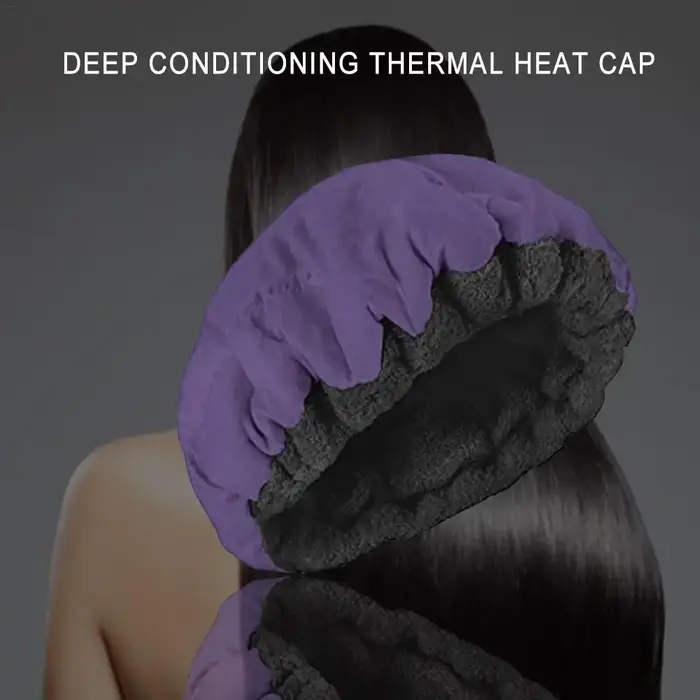 Bonnet chauffant réversible en microcarence de coton