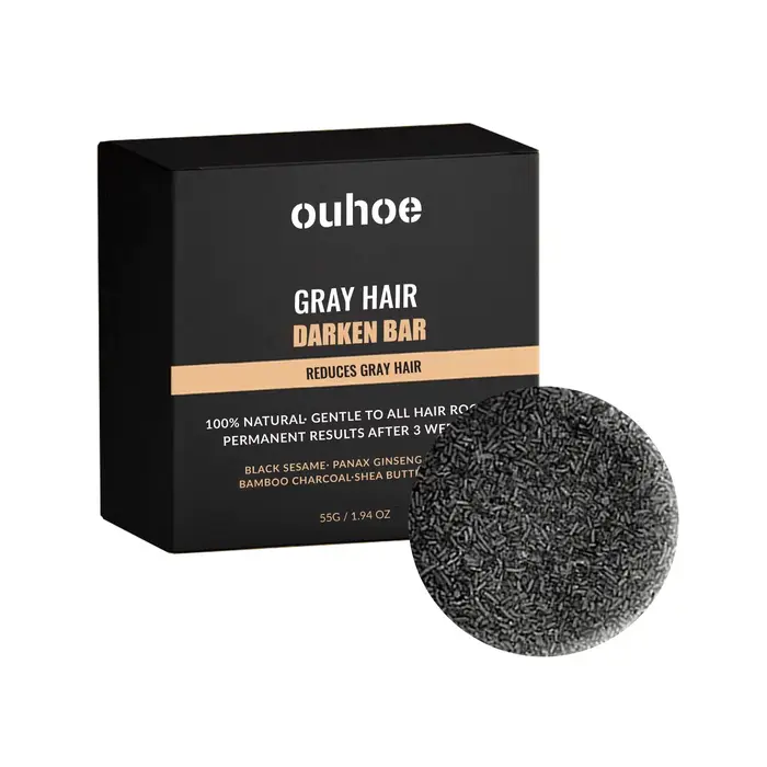 Savon assombrissant pour cheveux, nettoyage en profondeur, noircissement de la barbe, sourcils, renf