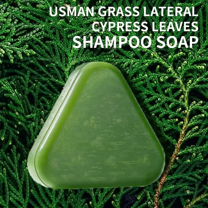 Shampooing Solide Usma Grass Platycladus pour la Croissance Capillaire, Soin du Cuir Chevelu, Épaiss
