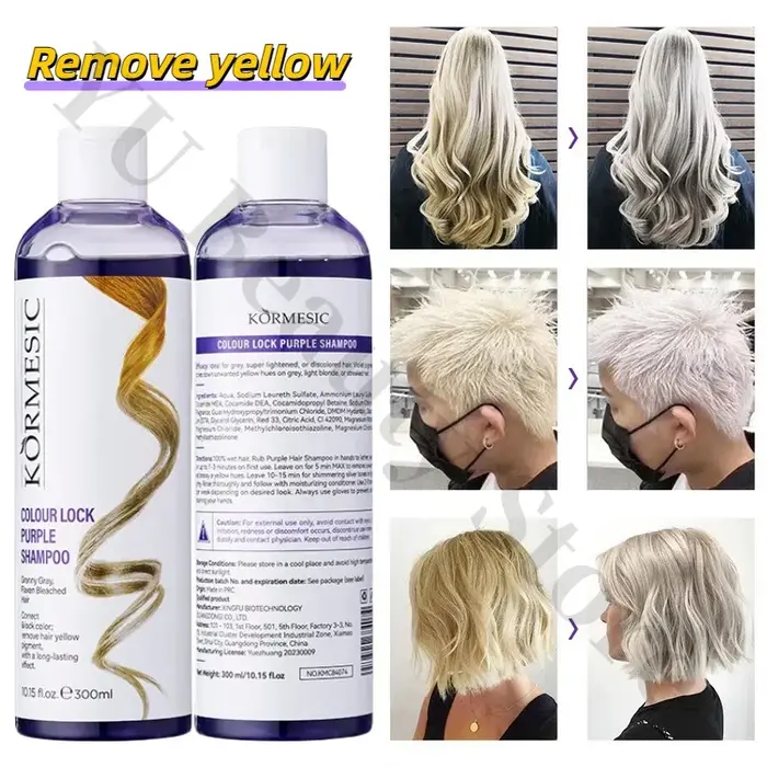 Shampoing professionnel pour enlever les cheveux jaunes