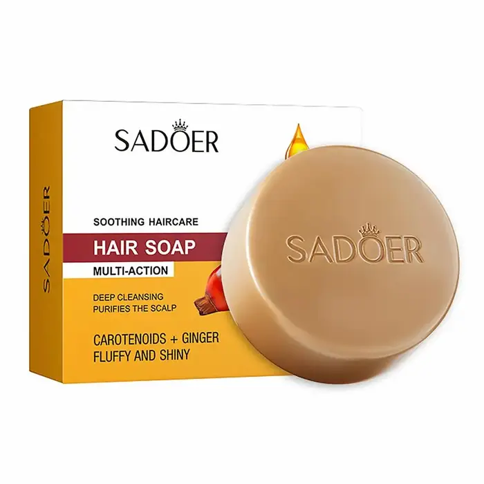 Shampoing Solide au Gingembre Naturel, Savon Capillaire Purifiant en Profondeur, Hydratant, pour Tou