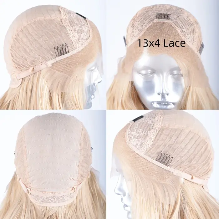 AIMEYA 13*4 perruques avant en dentelle synthétique pour femmes blanc Blonde perruque en dentelle fi