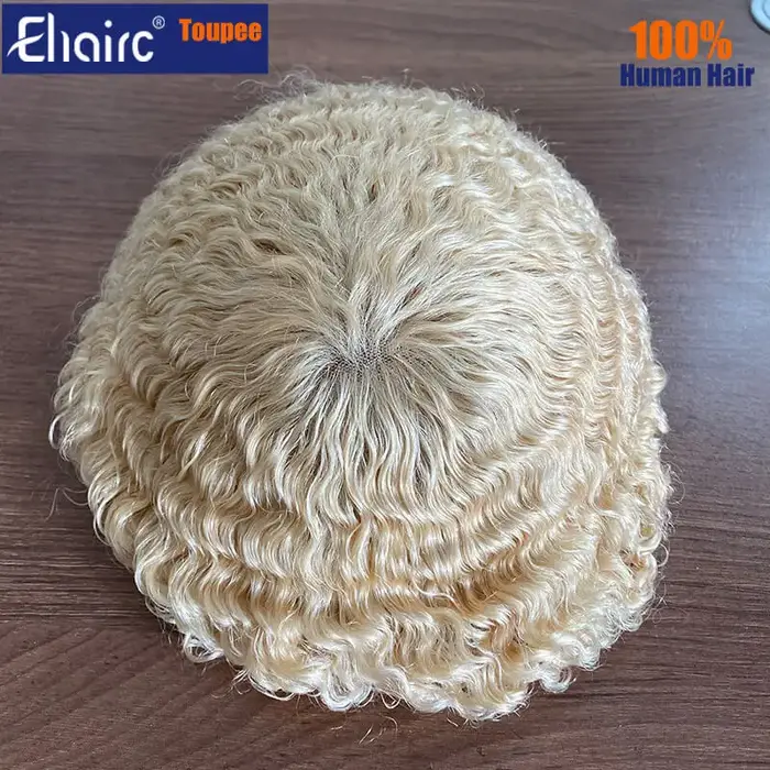 Blond 613 Afro pleine dentelle toupet perruques pour hommes noirs 6