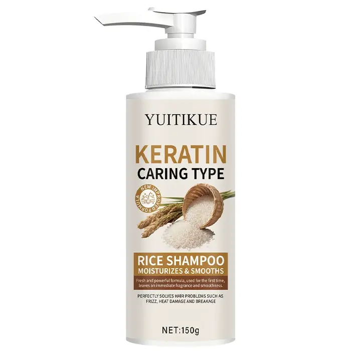 Shampoo à la kératine et au riz YUITIKUE |   Hydrate et lisse les cheveux crépus, répare les dommage