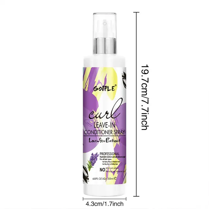 Après-shampooing sans rinçage pour cheveux 2A-4C, Spray brillant et hydratant, ondulé, Anti-frisotti